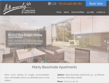 Tablet Screenshot of manlybeachsideapartments.com.au